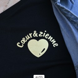Tee-Shirt Cœur&zienne DORE/NOIR