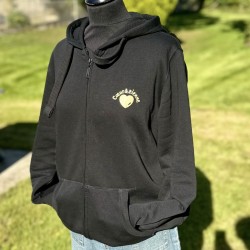 Veste à Capuche Zippée Noire