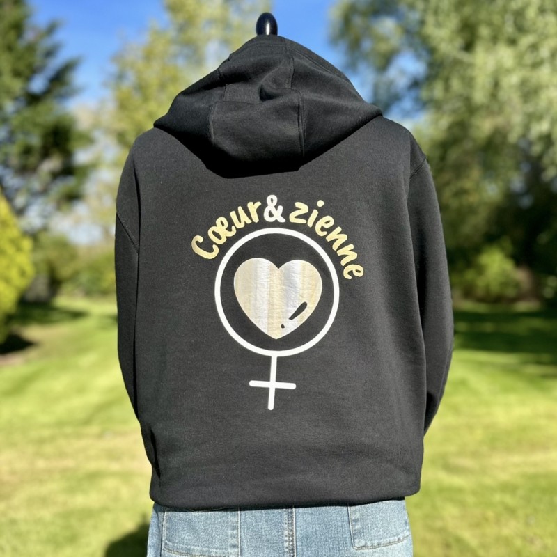 Veste à Capuche Zippée Noire