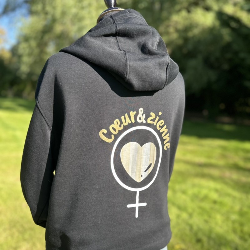 Veste à Capuche Zippée Noire