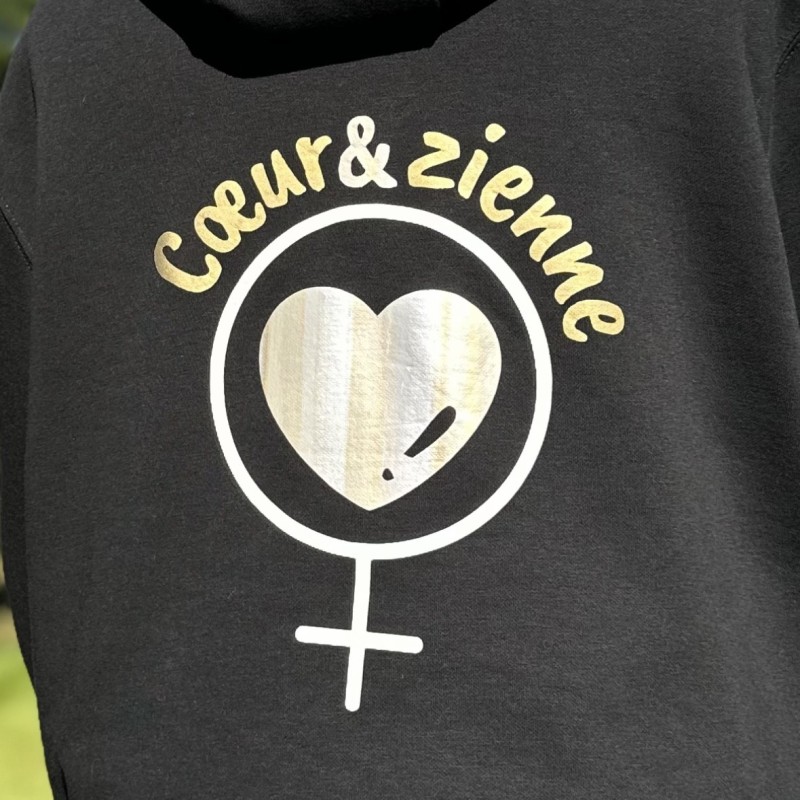 Veste à Capuche Zippée Noire