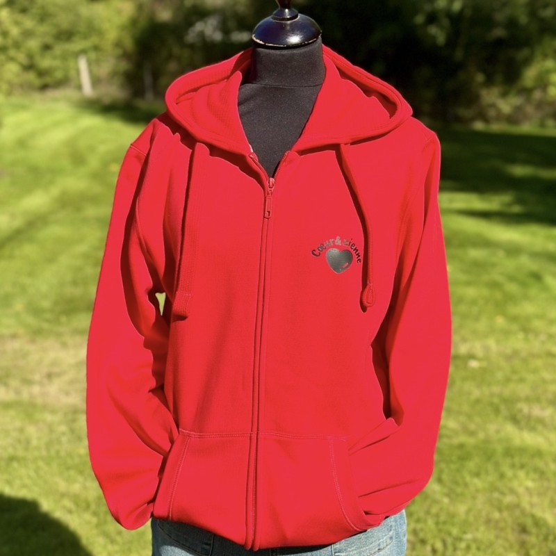 Veste à Capuche Zippée Rouge