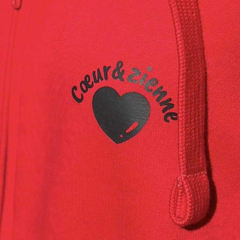 Veste à Capuche Zippée Rouge
