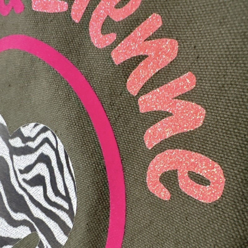 Cabas en coton délavé Kaki Foncé