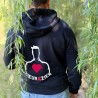 Veste à Capuche Zippée Noire HOMME