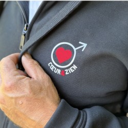 Veste à Capuche Zippée Noire HOMME